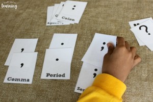 Matching up punctuation flashcards