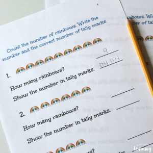 Elementary Rainbow Tally Marks Worksheets for Kids