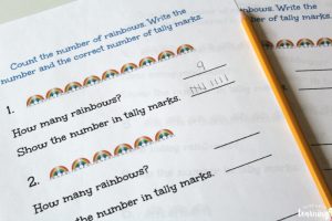 Rainbow Tally Marks Worksheets for Elementary
