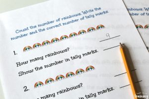 Simple Rainbow Tally Marks Worksheets