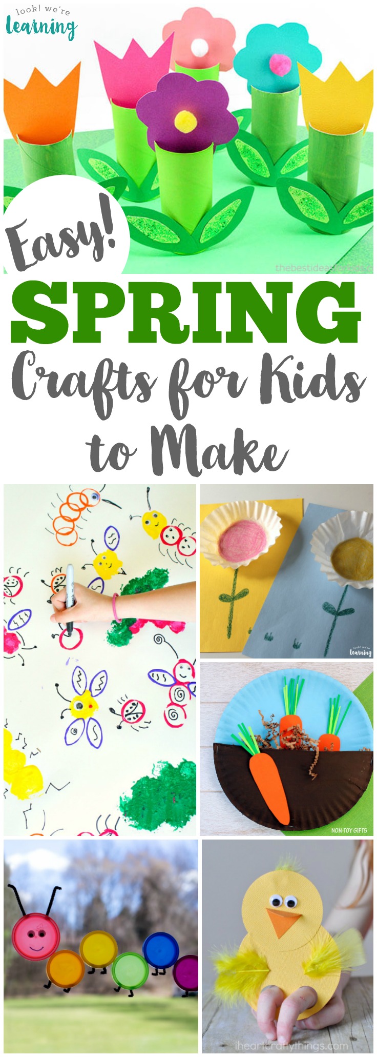 Welcome spring with this list of 75 easy spring crafts for kids to make!