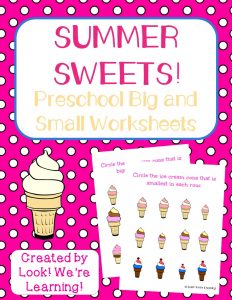 Ice Cream Big and Small Worksheets
