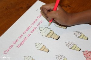 Ice Cream Preschool Big and Small Worksheets
