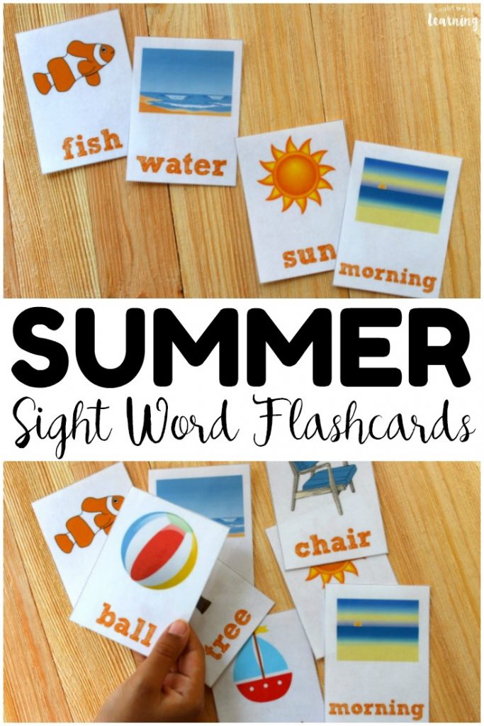 Practice reading sight words this summer with these fun summer sight word flashcards! Great for building reading fluency before the new school year!