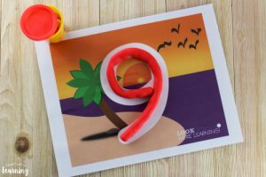 Number Beach Playdough Mats