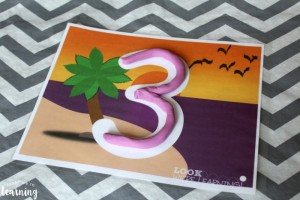 Using Beach Number Playdough Mats