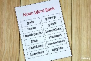 Back to School Noun Sorting Activity for Kids