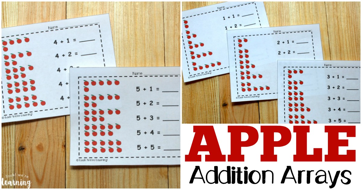 Help kids learn to use arrays when adding with these printable apple addition arrays for second grade!