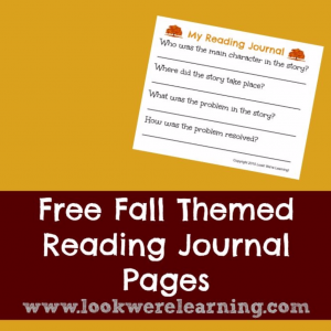 Free Fall Themed Reading Journal Pages - Look! We're Learning!