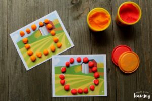 Farm Shape Playdough Mats for Kids