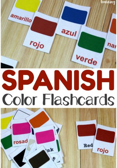Learn how to pronounce color words in Spanish with these printable English and Spanish Color Flashcards for kids!
