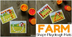 Printable Farm Playdough Shape Mats for Early Learners
