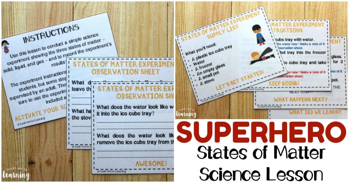 Superhero States of Matter Printable Science Lesson for Kids