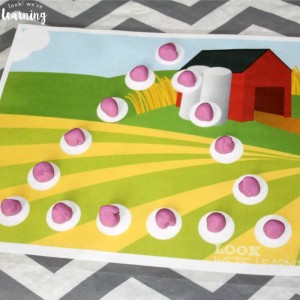 Using Playdough with Do a Dot Mats