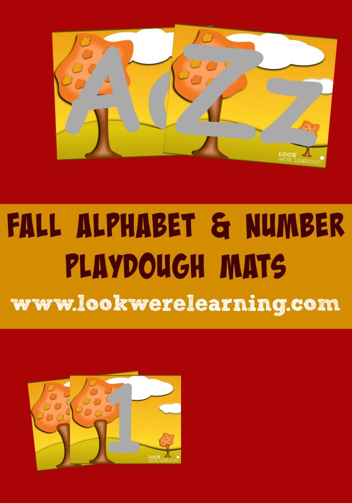 Alphabet and Number Fall Playdough Mats - Look! We're Learning!