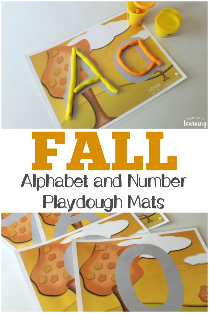 Use these printable fall playdough mats to teach your little ones to form letters and numbers!