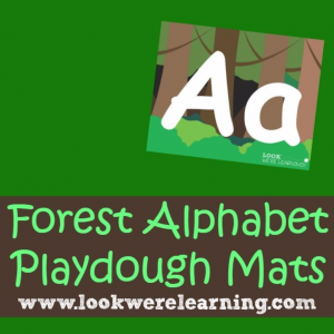Preschool Playdough Mats: Forest Alphabet Playdough Mats