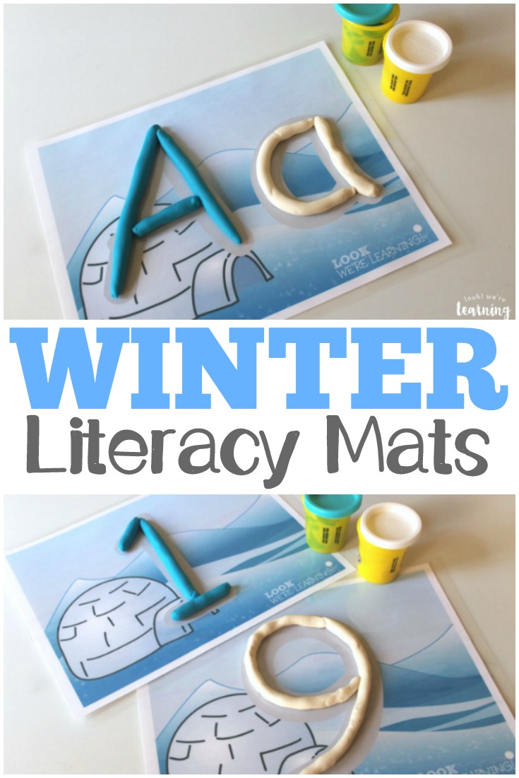 Practice letter and number literacy with these winter alphabet and number playdough mats!