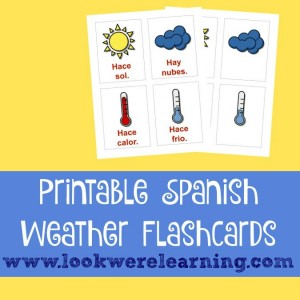 Printable Spanish Flashcards Weather Pack @ Look! We're Learning!