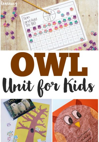 This simple owl unit study for kids is a fun way to learn about nocturnal animals!