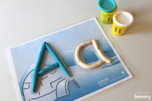 Winter Alphabet Playdough Mats for Kids