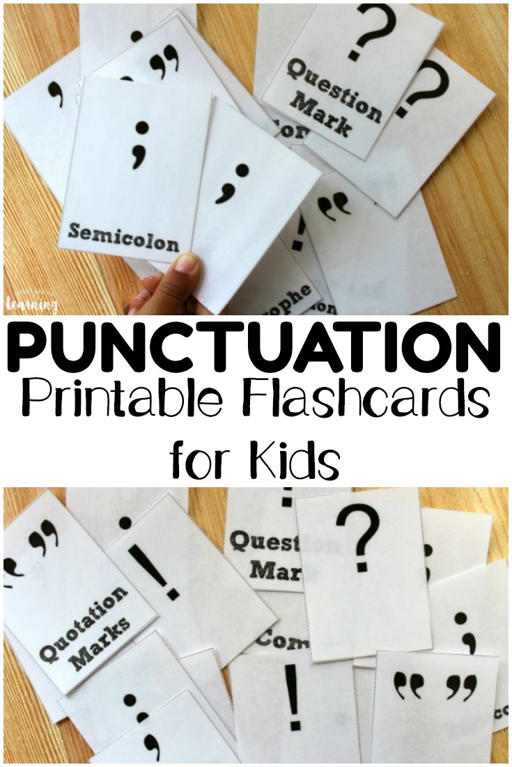 Pick up these printable punctuation flashcards to help kids memorize common punctuation marks in ELA!