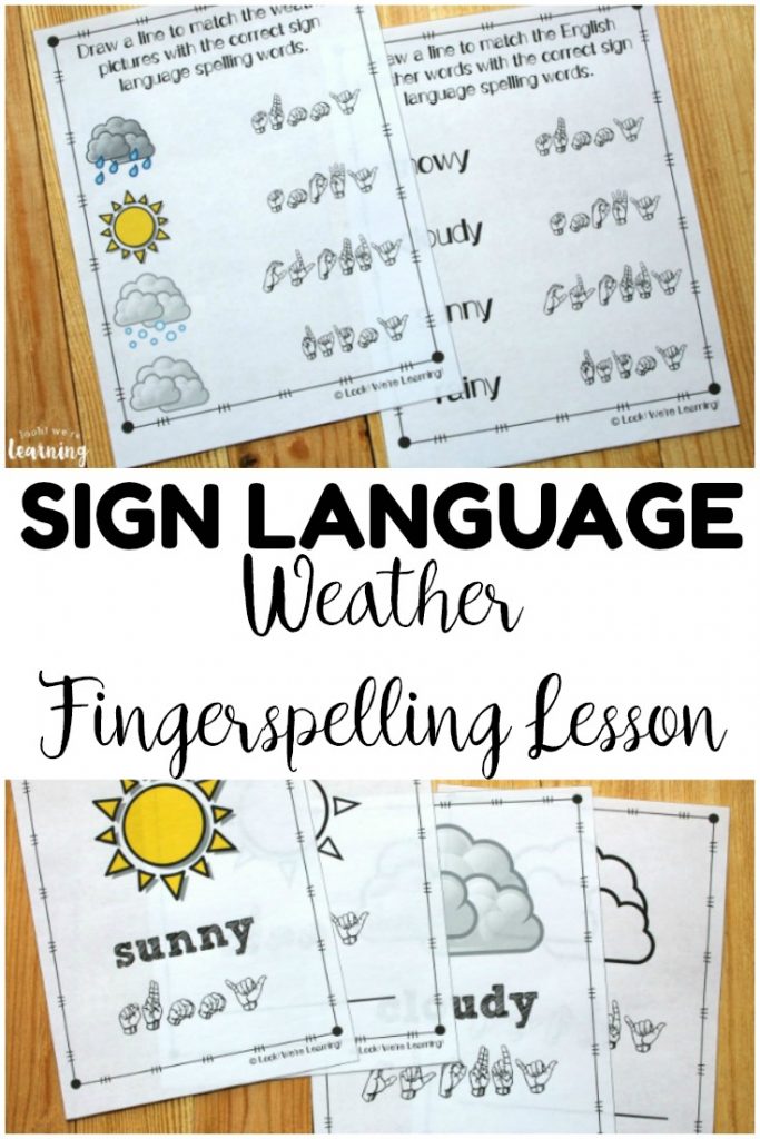 Teach children how to fingerspell common weather words in sign language with this ASL weather fingerspelling lesson!