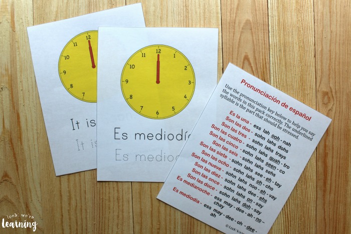 Printable Spanish Telling Time Lesson