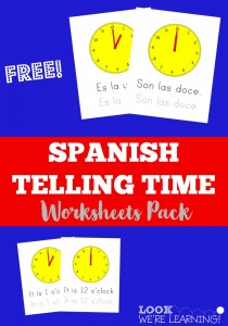 Spanish Telling Time Worksheets Pack