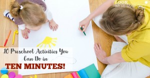 10 Minute Preschool Activities FB