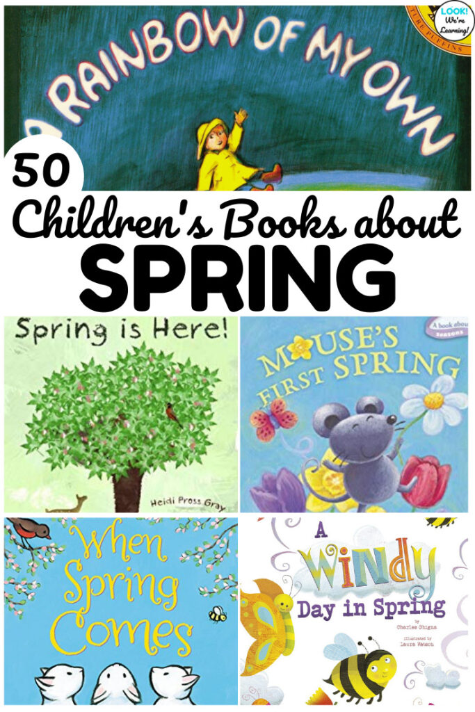 Share this list of 50 spring books for kids with early readers!