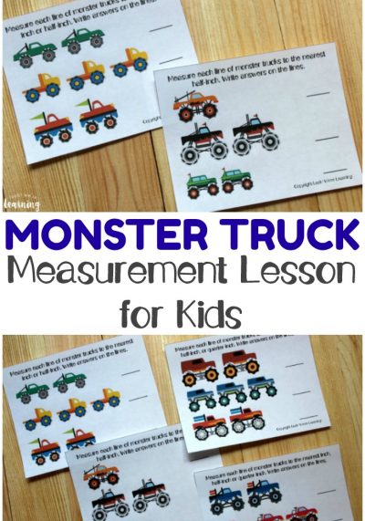 Teach children how to measure to the nearest inch, half-inch, or quarter-inch with these fun monster truck measurement for first grade worksheets!