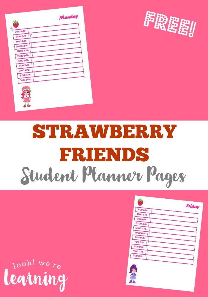 Strawberry Friends Printable Student Planner Free Pages