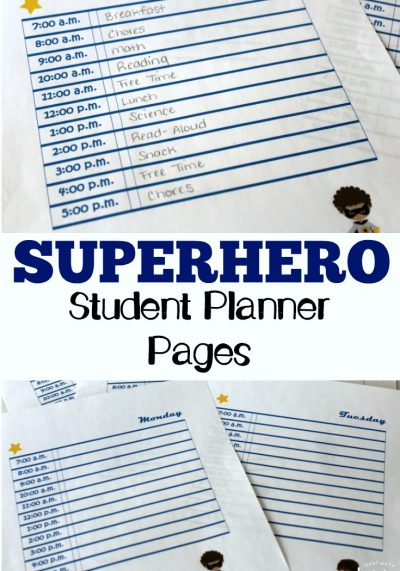 Pick up these superhero themed free student planner pages for your students this year!