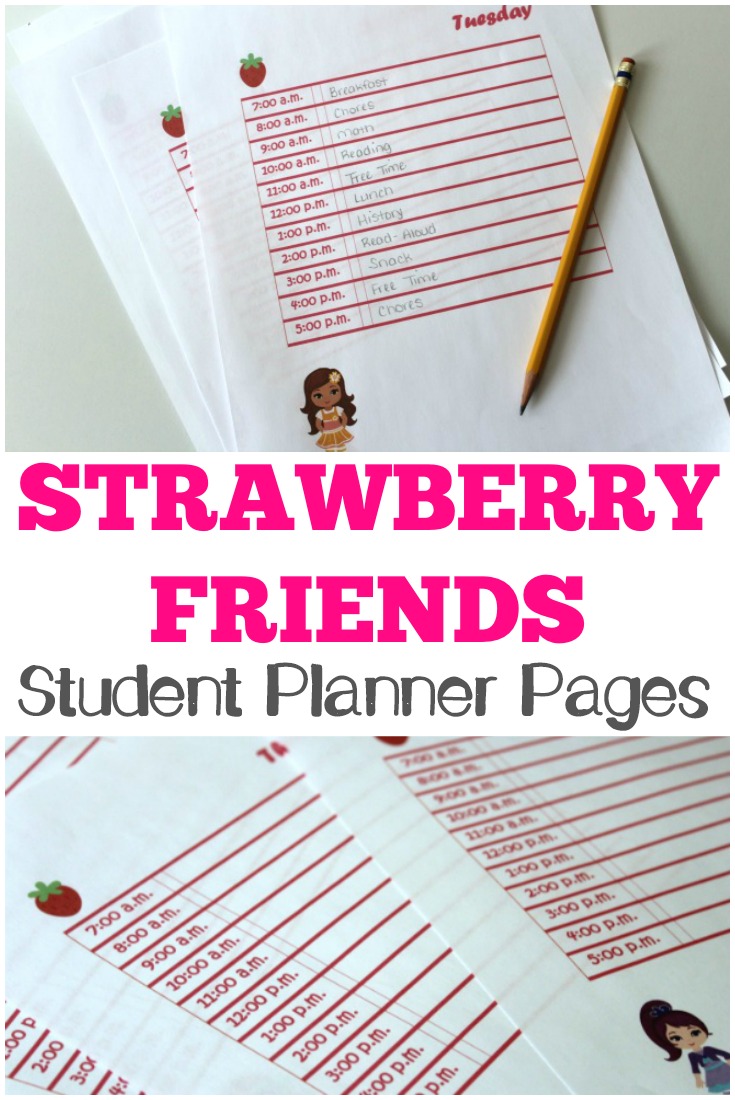 These Strawberry Friends student planner pages are so cute for the new school year!