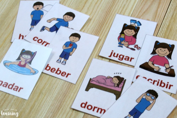 Printable Spanish Verb Flashcards for Kids