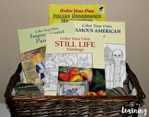 Art Study Coloring Book Basket Giveaway