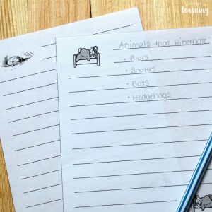 Hibernation Themed Notebooking Pages