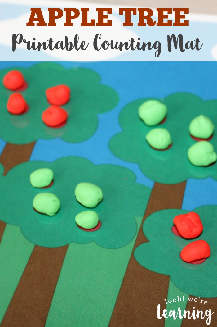 Try a fun way to teach counting to your preschooler - this Apple Tree Printable Counting Mat!