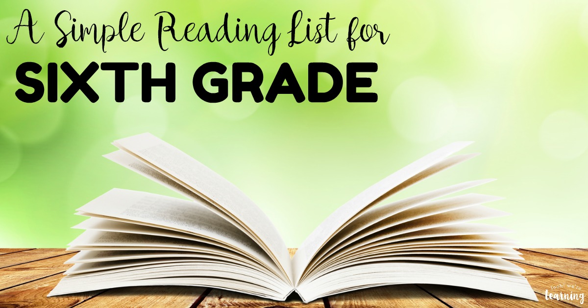 Simple Sixth Grade Reading List for Kids