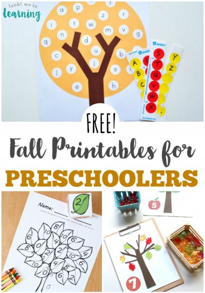 Use these free fall printables for preschoolers to help your little ones learn about autumn!