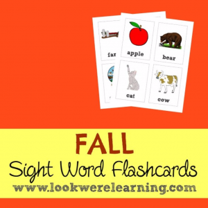 Fall Sight Word Flashcards - Look! We're Learning!