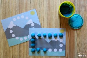 Mountain Themed Playdough Shape Mats