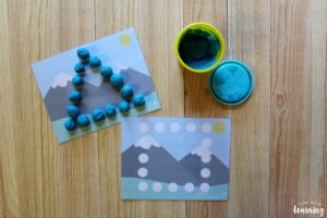 Printable Mountain Themed Playdough Shape Mats