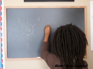 Working with Math Factor Printables on the Chalkboard - Look! We're Learning!