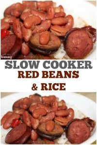 Need a quick hearty dinner for the family? Try this simple slow cooker red beans and rice recipe!
