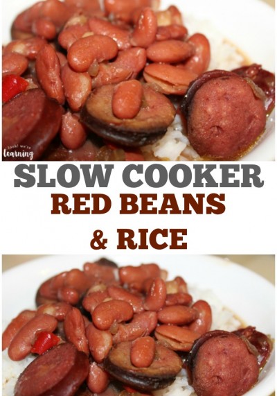 Need a quick hearty dinner for the family? Try this simple slow cooker red beans and rice recipe!
