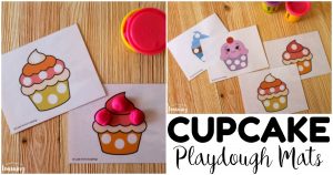 Printable Preschool Cupcake Playdough Mats