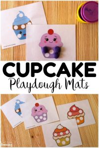 These printable cupcake playdough mats are perfect for building fine motor skills in preschoolers! Plus, they're adorable for a cupcake unit!