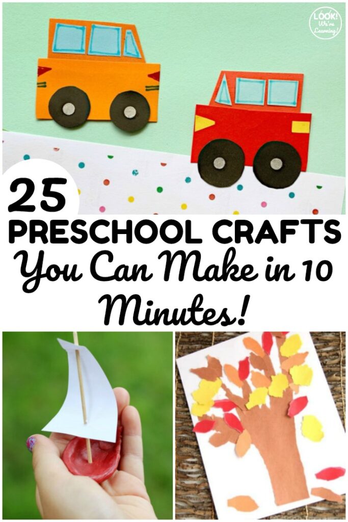 This list of 10 minute easy preschool crafts is perfect for a quick crafting session with little ones!